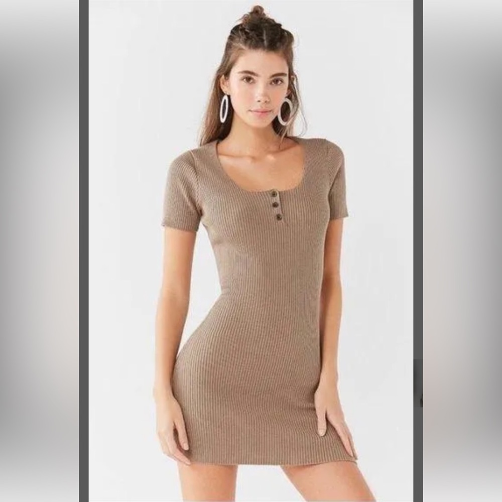 Urban Outfitters UO Lily Button Down Bodycon Mini Dress - Picture 2 of 6